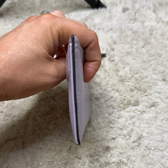 NWOT Tory Burch Lavender Kira Diamond Quilted Zip Card Pouch - Picture 6 of 7